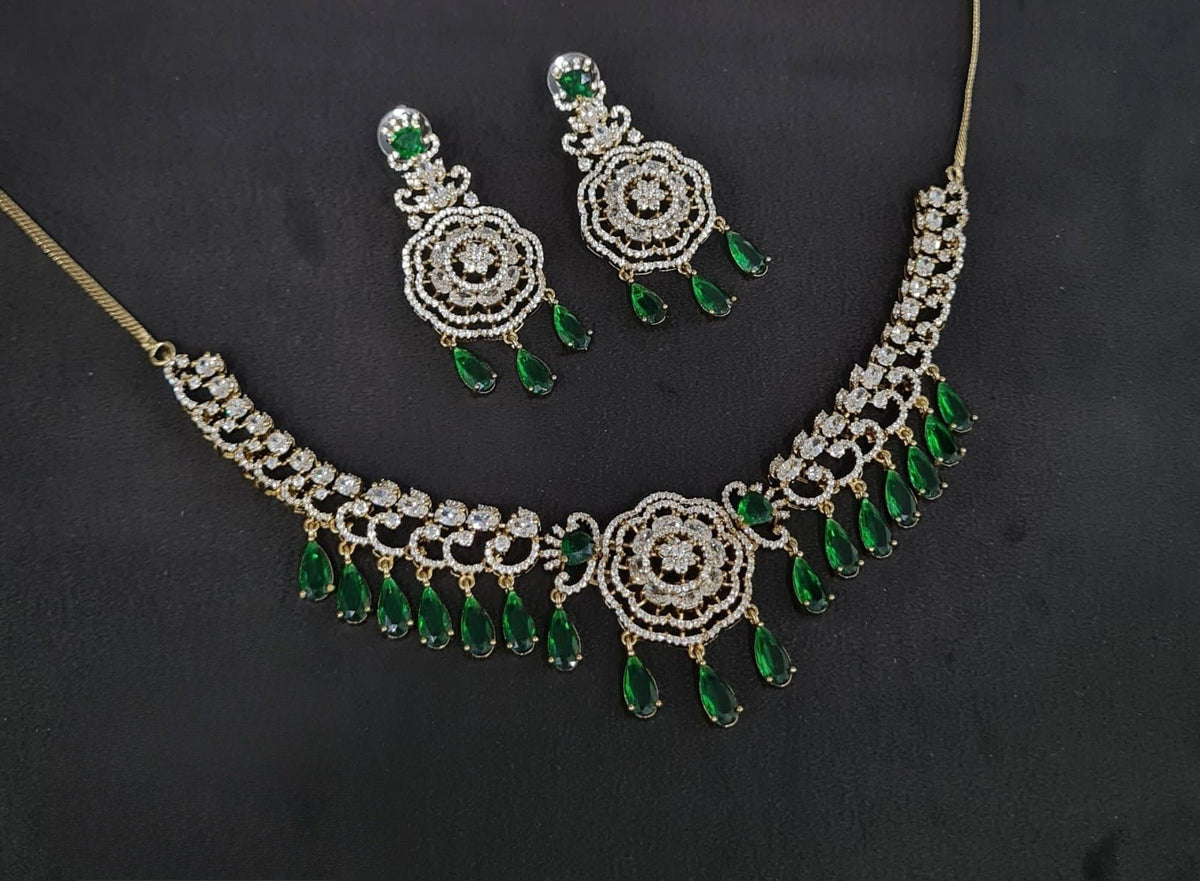 Cz Necklace 10974 - KRISHNA'S SWETA JEWELLERY