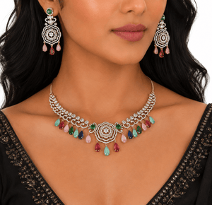 Cz Necklace 10974 - KRISHNA'S SWETA JEWELLERY