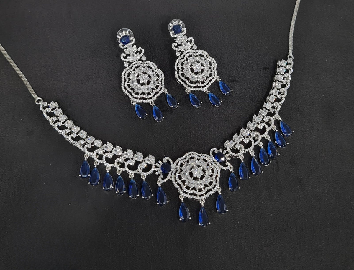 Cz Necklace 10974 - KRISHNA'S SWETA JEWELLERY