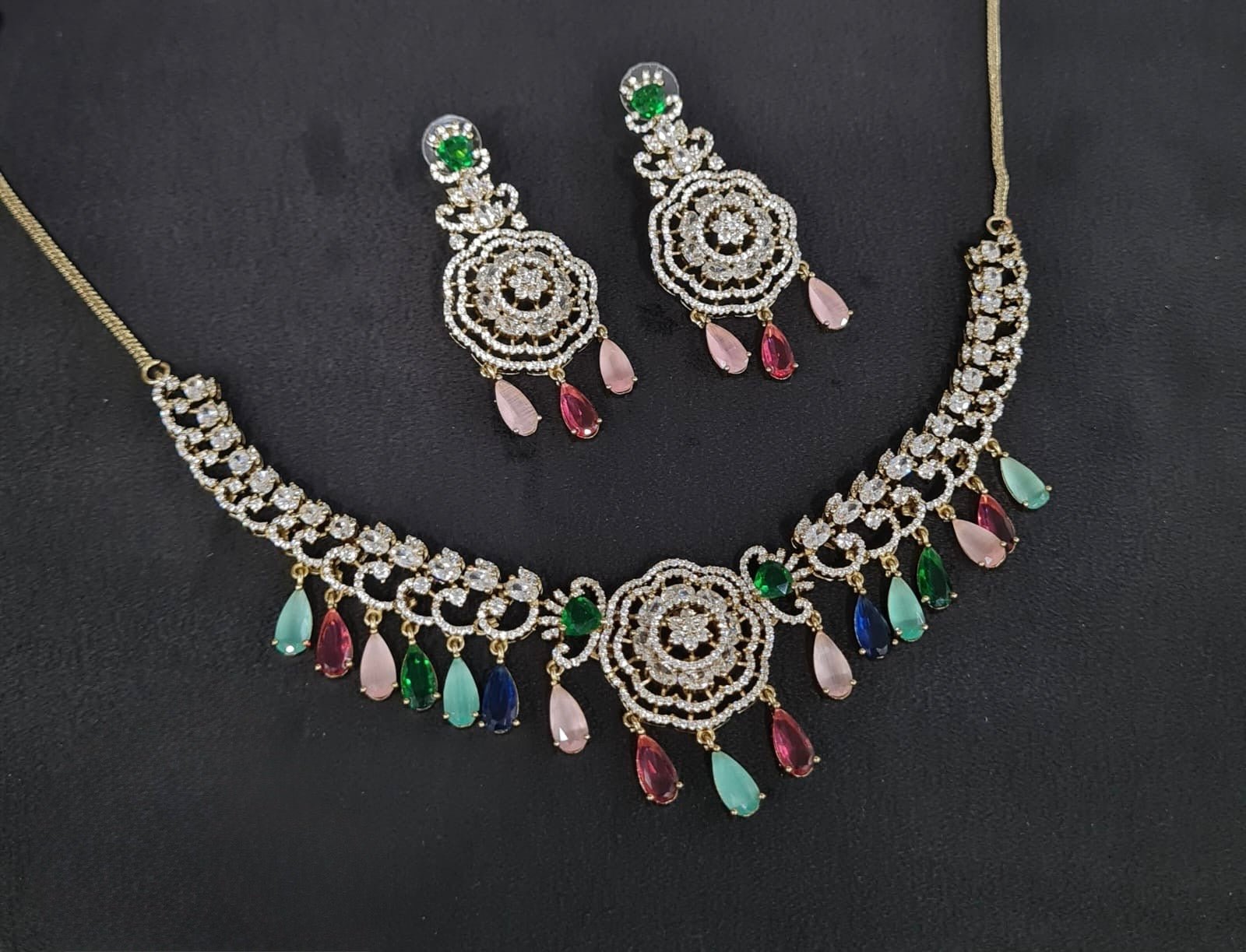 Cz Necklace 10974 - KRISHNA'S SWETA JEWELLERY