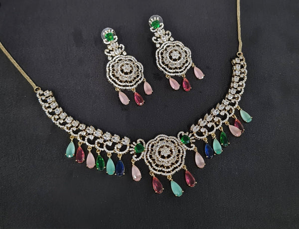 Cz Necklace 10974 - KRISHNA'S SWETA JEWELLERY