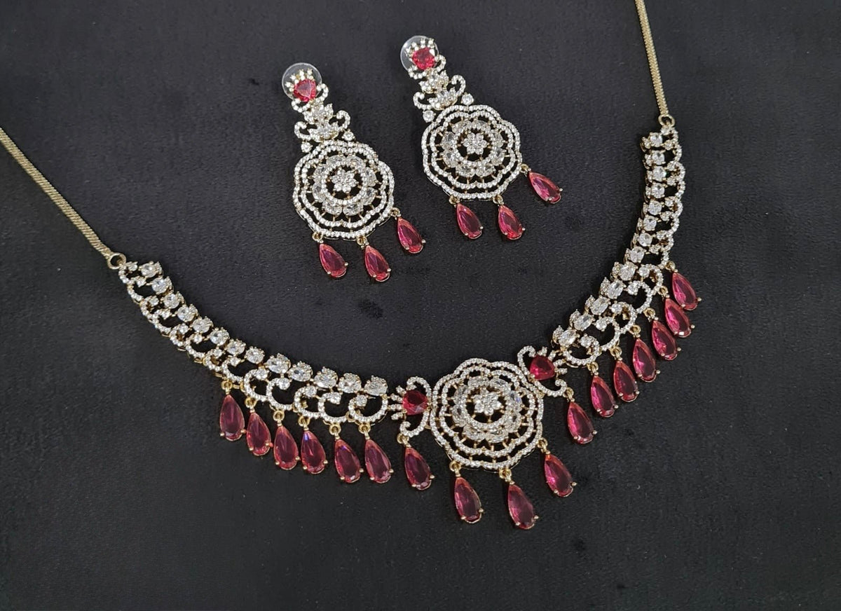 Cz Necklace 10974 - KRISHNA'S SWETA JEWELLERY