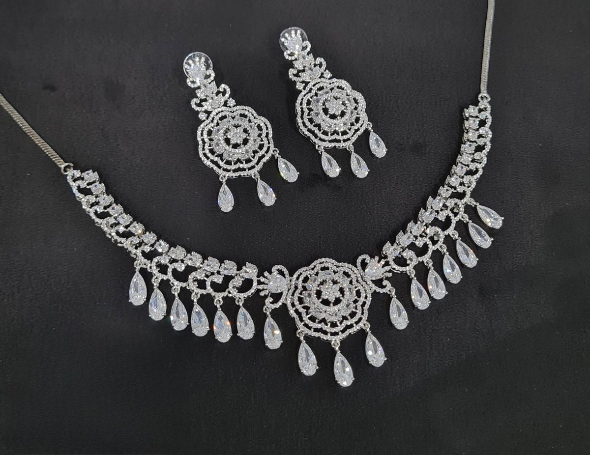 Cz Necklace 10974 - KRISHNA'S SWETA JEWELLERY