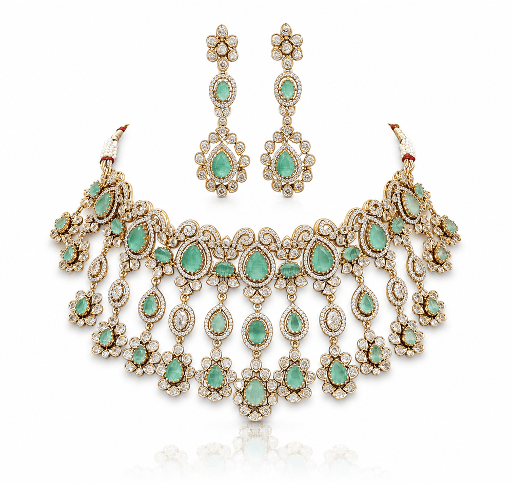Cz Necklace 10992 - KRISHNA'S SWETA JEWELLERY