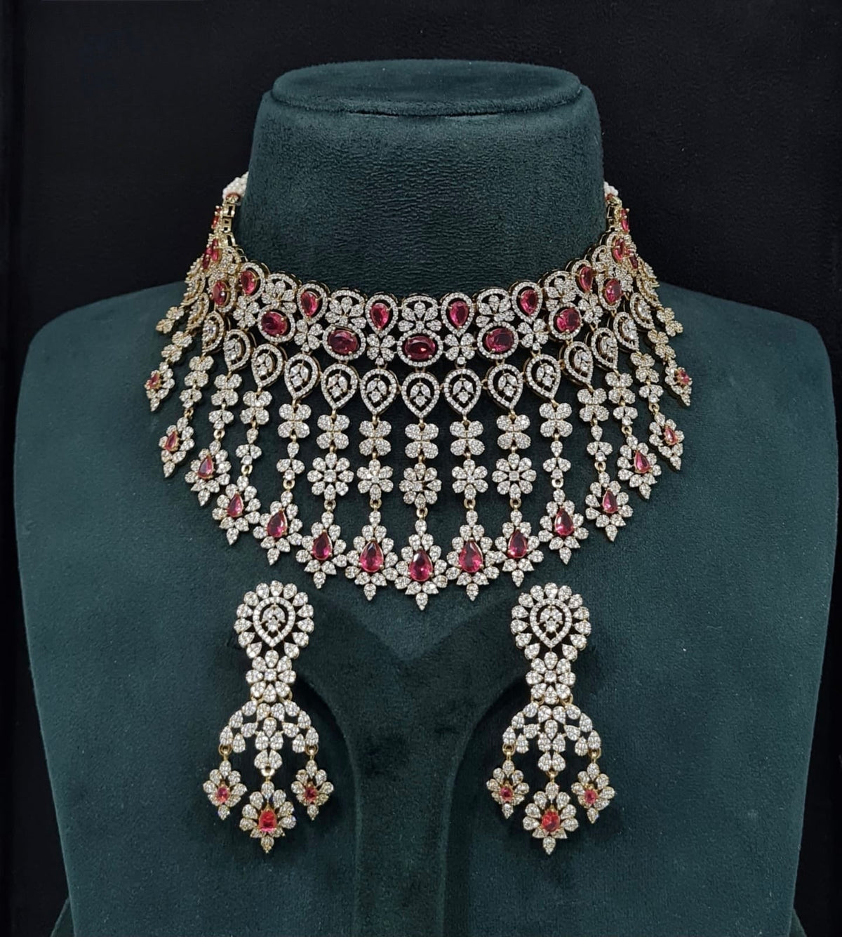 Cz Necklace 10993 - KRISHNA'S SWETA JEWELLERY