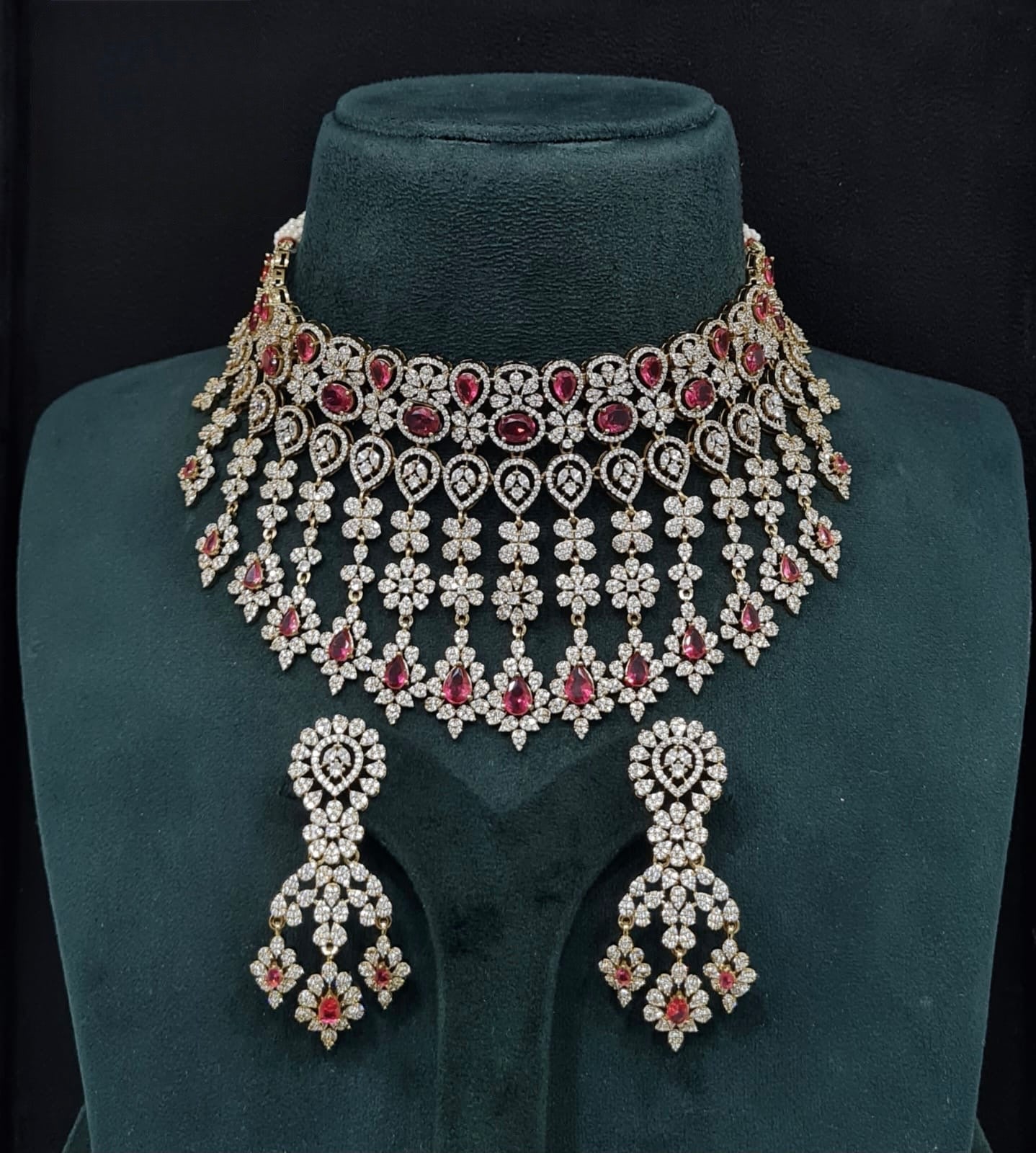 Cz Necklace 10993 - KRISHNA'S SWETA JEWELLERY