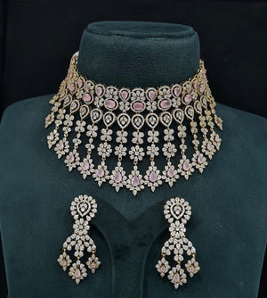 Cz Necklace 10993 - KRISHNA'S SWETA JEWELLERY