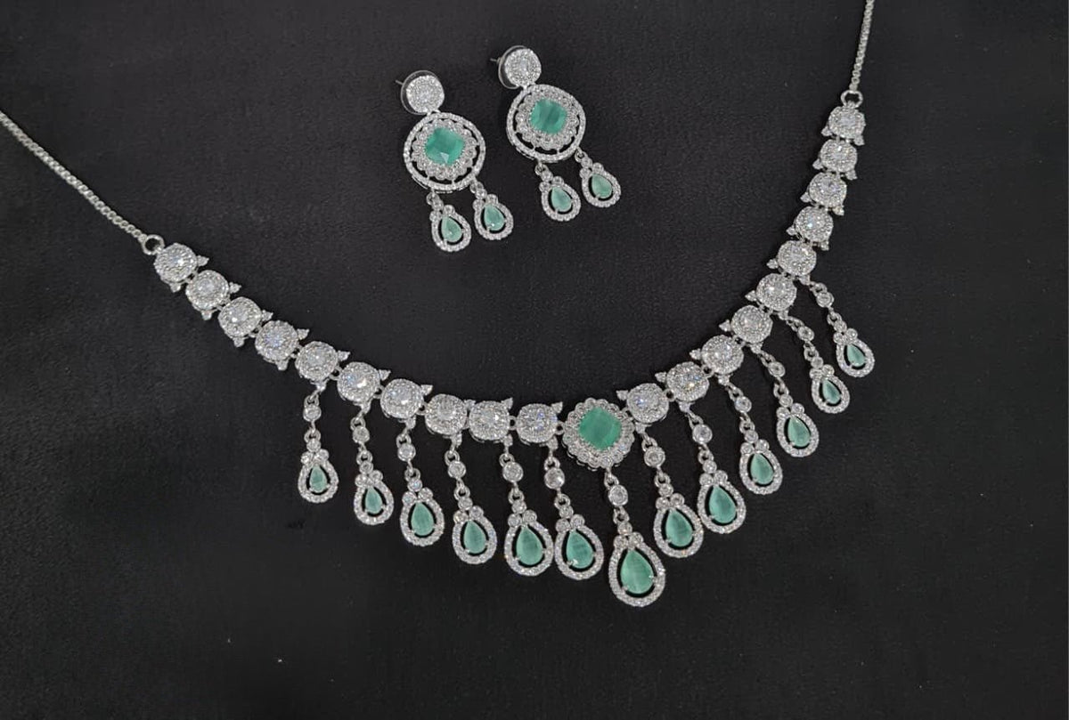 Cz Necklace 10994 - KRISHNA'S SWETA JEWELLERY