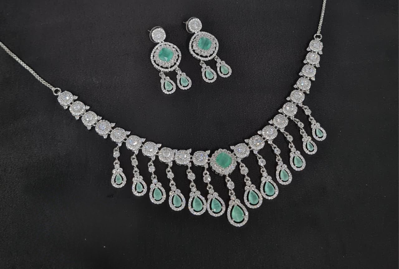 Cz Necklace 10994 - KRISHNA'S SWETA JEWELLERY