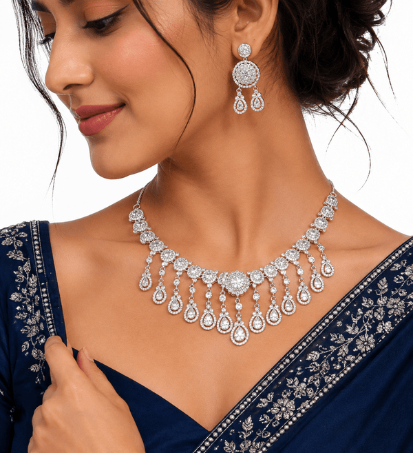 Cz Necklace 10994 - KRISHNA'S SWETA JEWELLERY