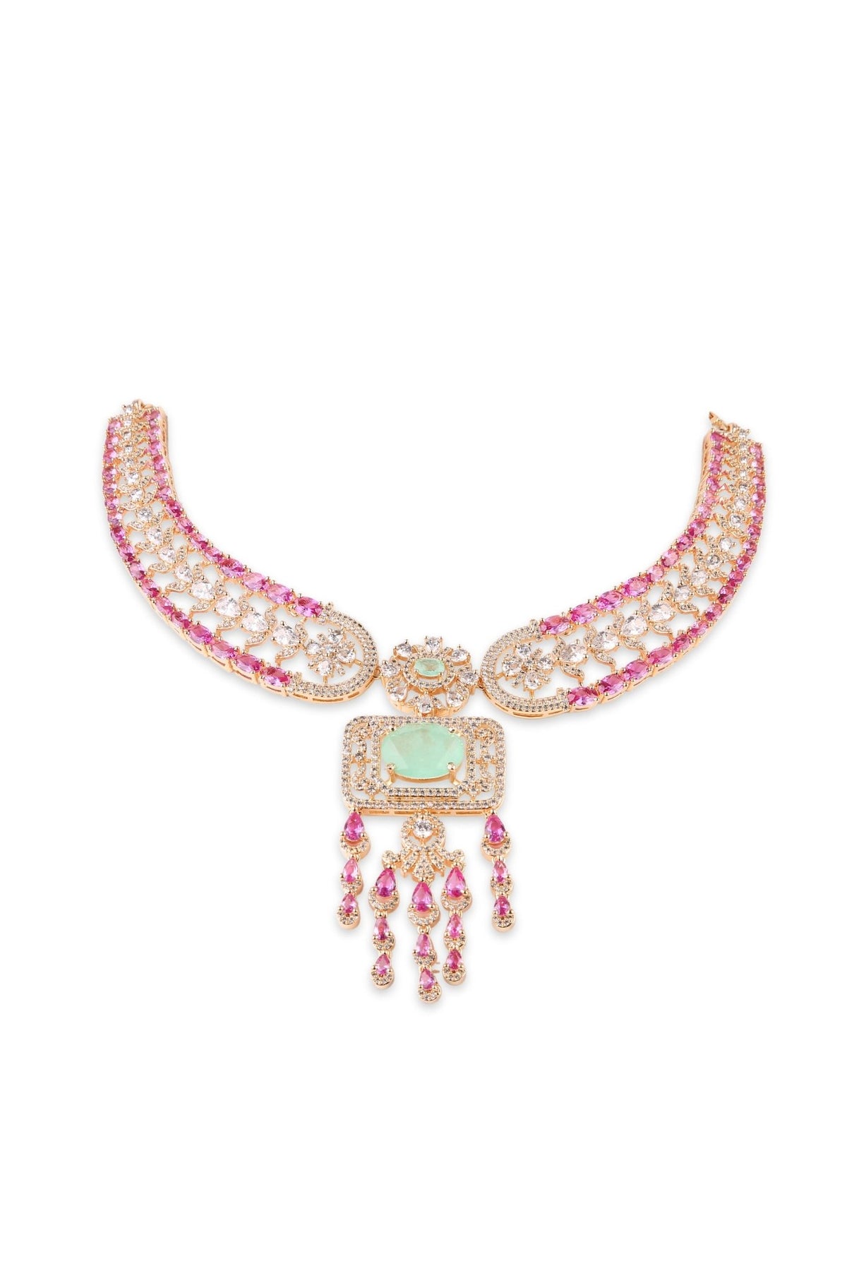 Cz Necklace 11102 - KRISHNA'S SWETA JEWELLERY