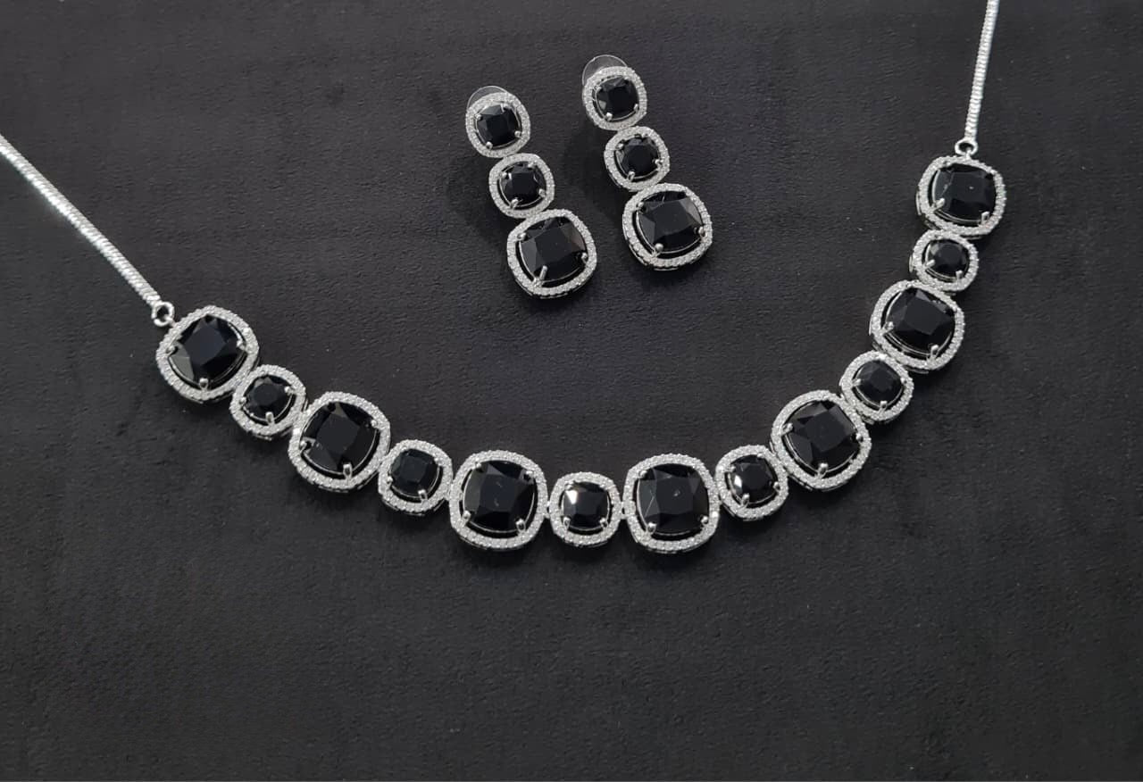 Cz Necklace 11108 - KRISHNA'S SWETA JEWELLERY