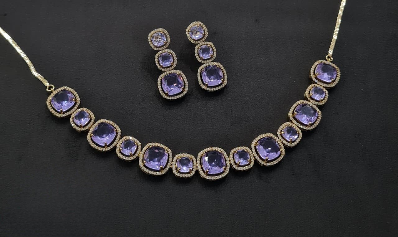 Cz Necklace 11108 - KRISHNA'S SWETA JEWELLERY