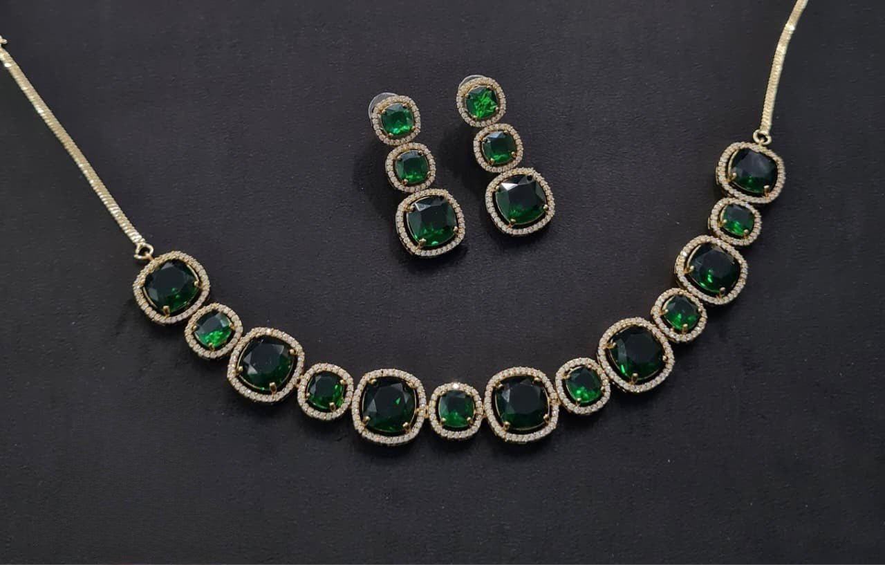 Cz Necklace 11108 - KRISHNA'S SWETA JEWELLERY