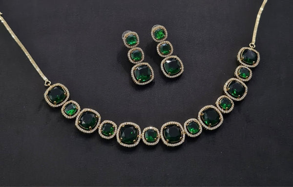 Cz Necklace 11108 - KRISHNA'S SWETA JEWELLERY