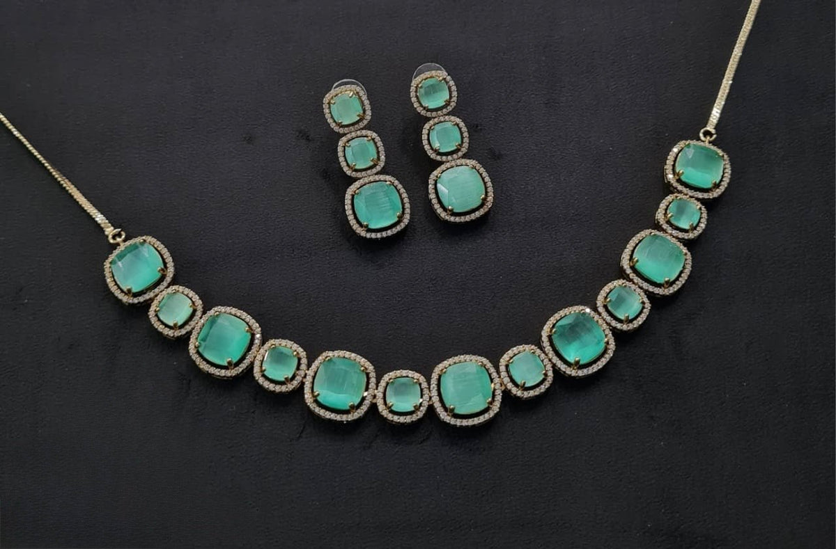 Cz Necklace 11108 - KRISHNA'S SWETA JEWELLERY
