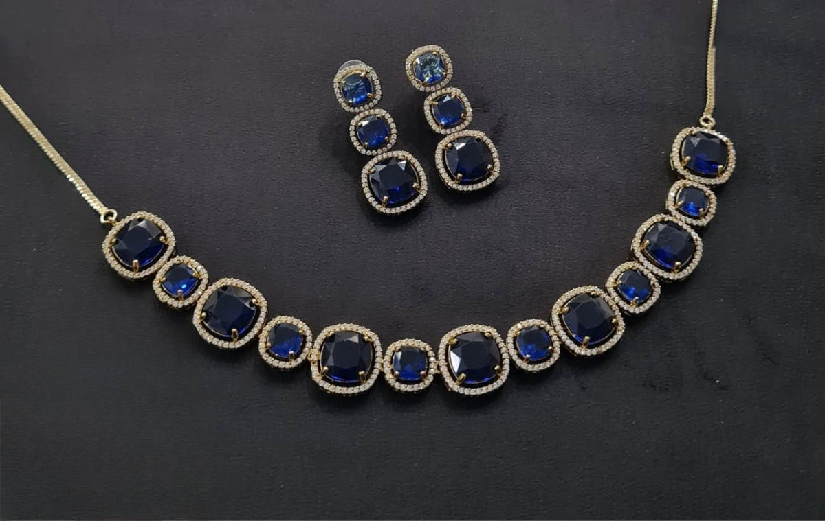 Cz Necklace 11108 - KRISHNA'S SWETA JEWELLERY