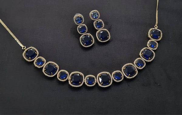 Cz Necklace 11108 - KRISHNA'S SWETA JEWELLERY