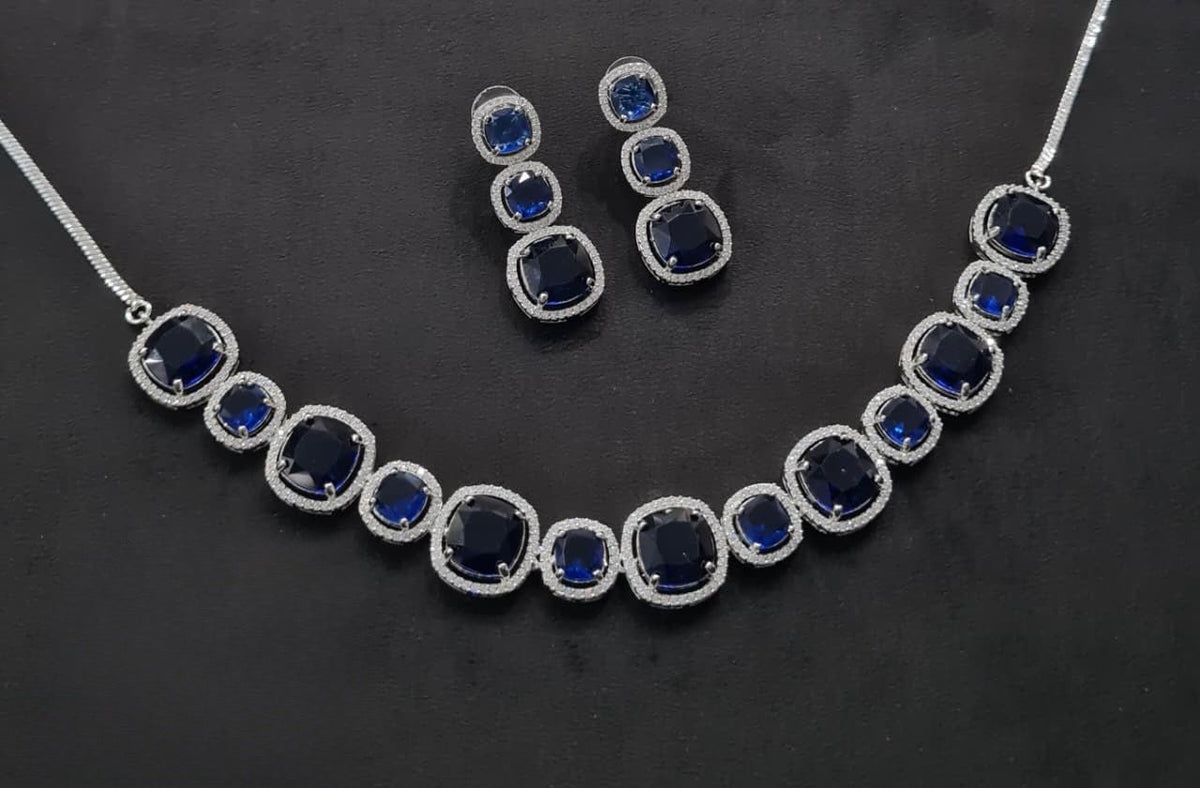 Cz Necklace 11108 - KRISHNA'S SWETA JEWELLERY