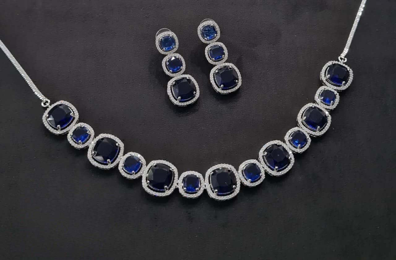 Cz Necklace 11108 - KRISHNA'S SWETA JEWELLERY