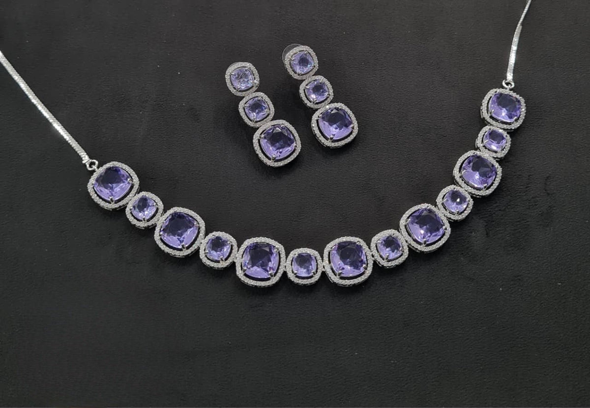 Cz Necklace 11108 - KRISHNA'S SWETA JEWELLERY