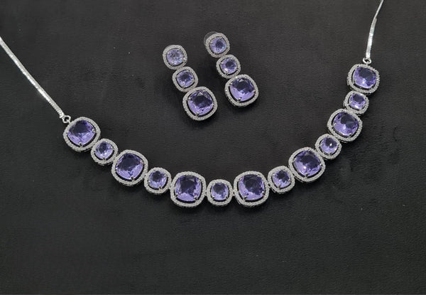 Cz Necklace 11108 - KRISHNA'S SWETA JEWELLERY