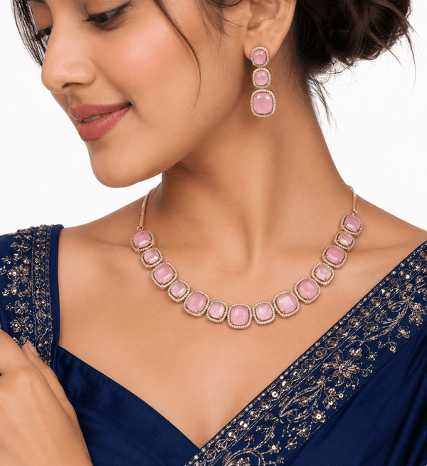 Cz Necklace 11108 - KRISHNA'S SWETA JEWELLERY