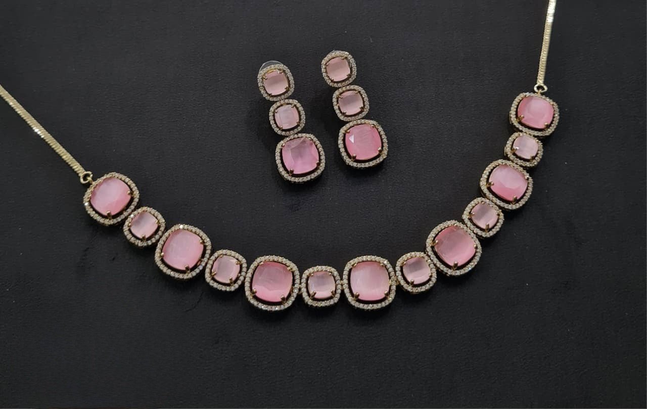 Cz Necklace 11108 - KRISHNA'S SWETA JEWELLERY