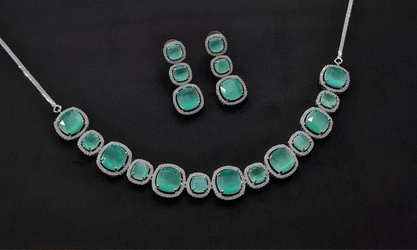 Cz Necklace 11108 - KRISHNA'S SWETA JEWELLERY
