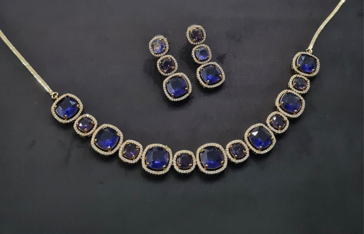Cz Necklace 11108 - KRISHNA'S SWETA JEWELLERY