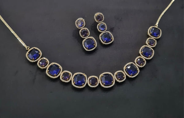 Cz Necklace 11108 - KRISHNA'S SWETA JEWELLERY