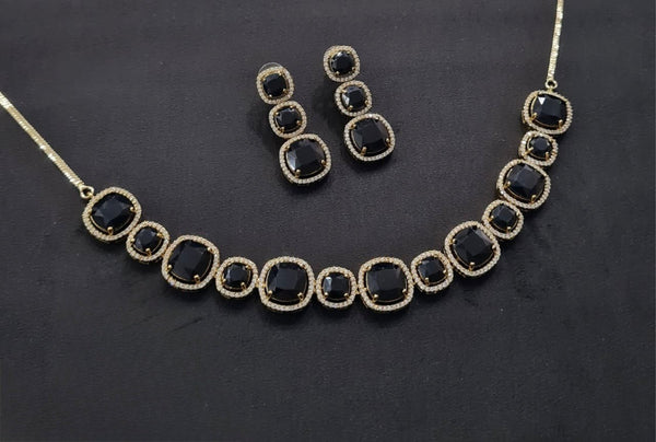 Cz Necklace 11108 - KRISHNA'S SWETA JEWELLERY