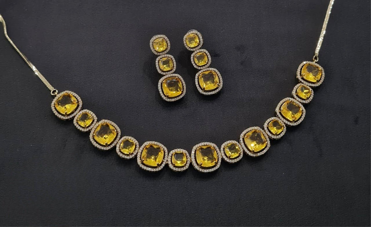 Cz Necklace 11108 - KRISHNA'S SWETA JEWELLERY