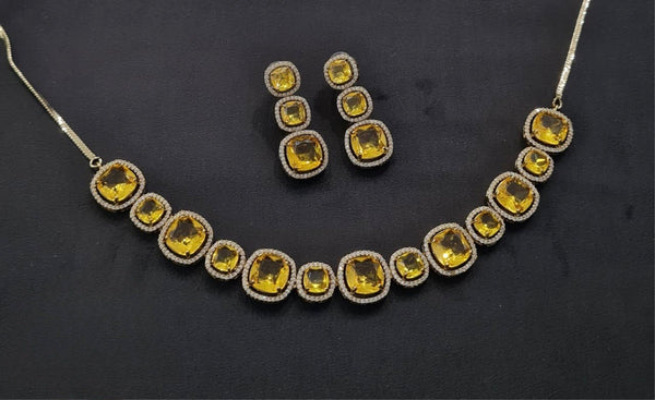 Cz Necklace 11108 - KRISHNA'S SWETA JEWELLERY