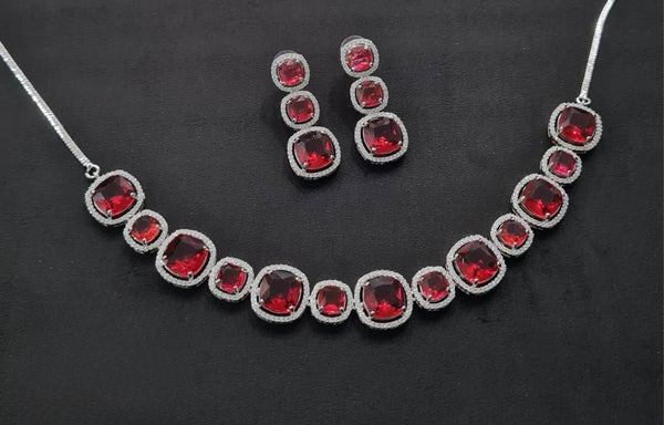 Cz Necklace 11108 - KRISHNA'S SWETA JEWELLERY