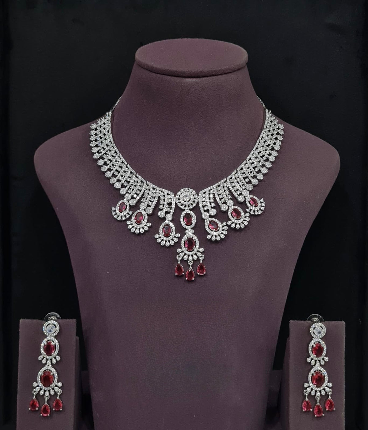 Cz Necklace 11109 - KRISHNA'S SWETA JEWELLERY