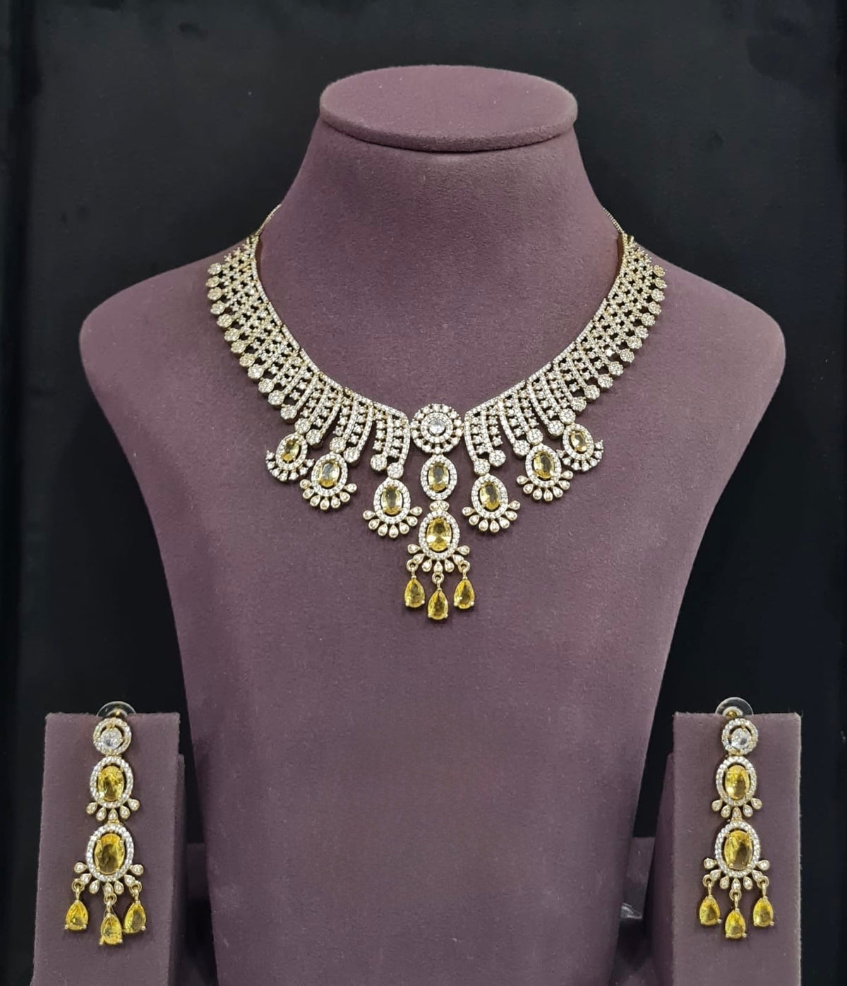 Cz Necklace 11109 - KRISHNA'S SWETA JEWELLERY