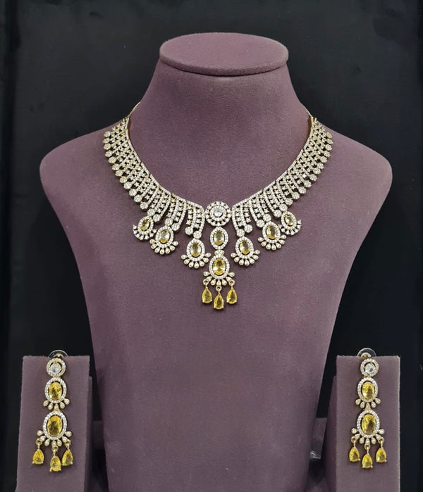 Cz Necklace 11109 - KRISHNA'S SWETA JEWELLERY
