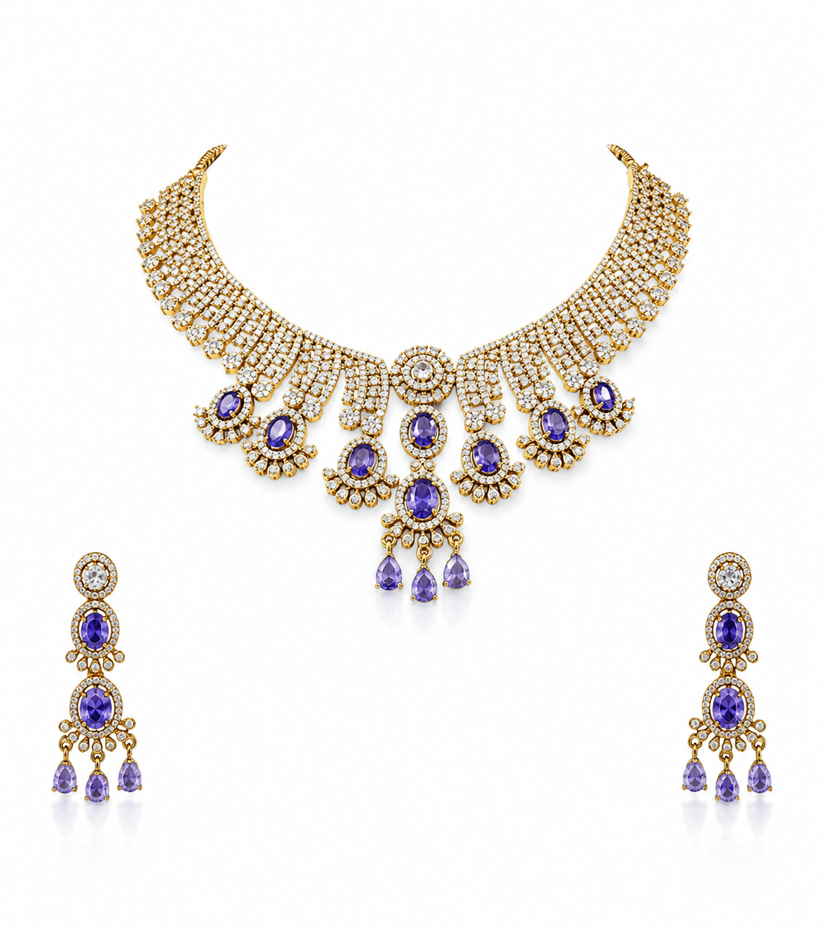 Cz Necklace 11109 - KRISHNA'S SWETA JEWELLERY