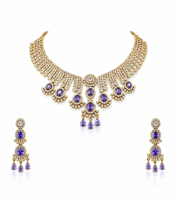 Cz Necklace 11109 - KRISHNA'S SWETA JEWELLERY
