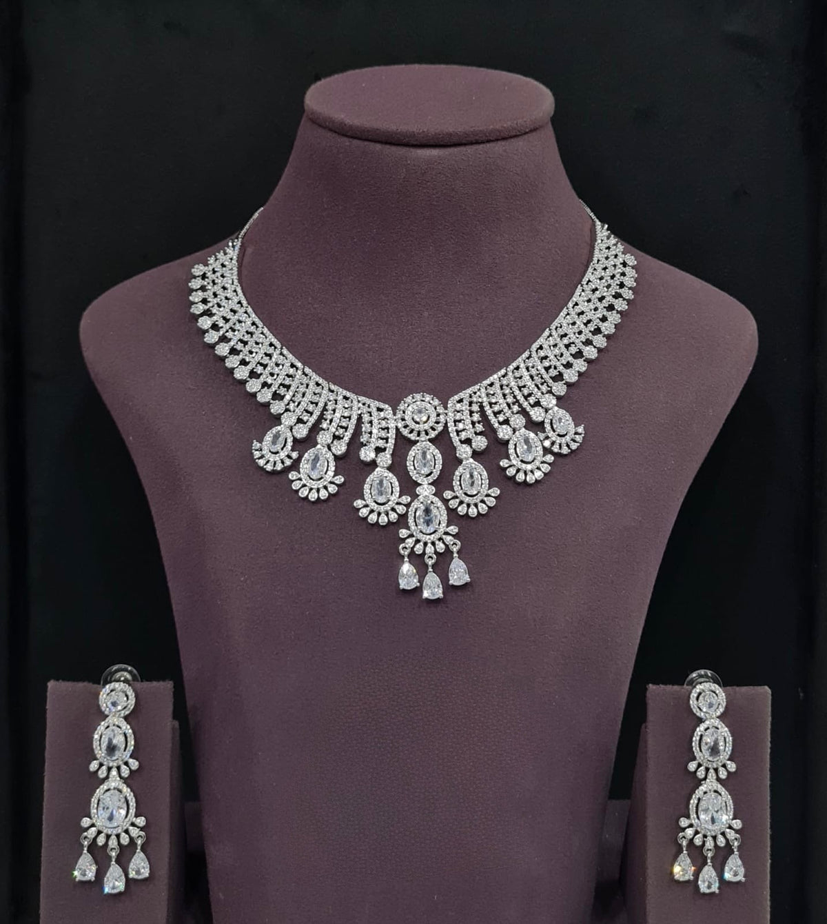 Cz Necklace 11109 - KRISHNA'S SWETA JEWELLERY