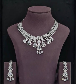Cz Necklace 11109 - KRISHNA'S SWETA JEWELLERY