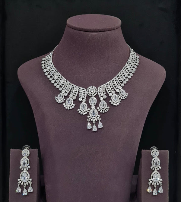 Cz Necklace 11109 - KRISHNA'S SWETA JEWELLERY