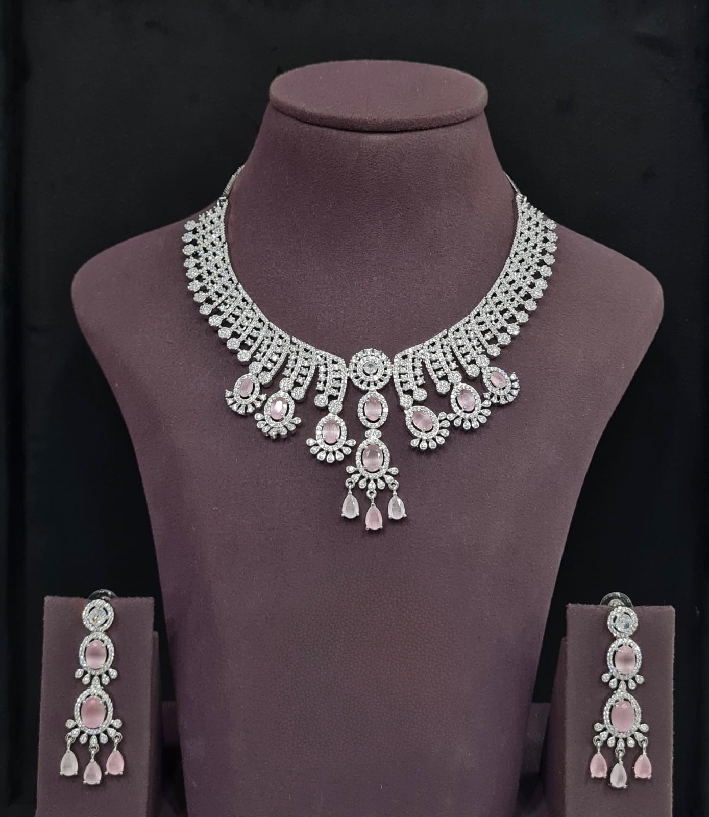Cz Necklace 11109 - KRISHNA'S SWETA JEWELLERY
