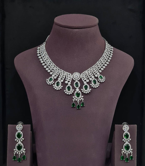 Cz Necklace 11109 - KRISHNA'S SWETA JEWELLERY
