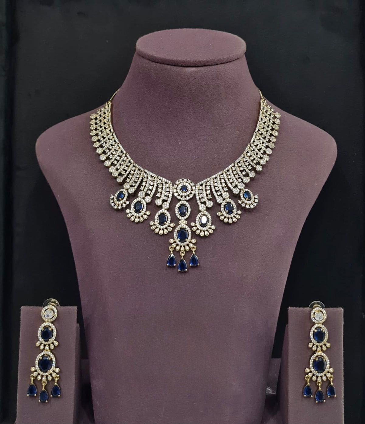 Cz Necklace 11109 - KRISHNA'S SWETA JEWELLERY