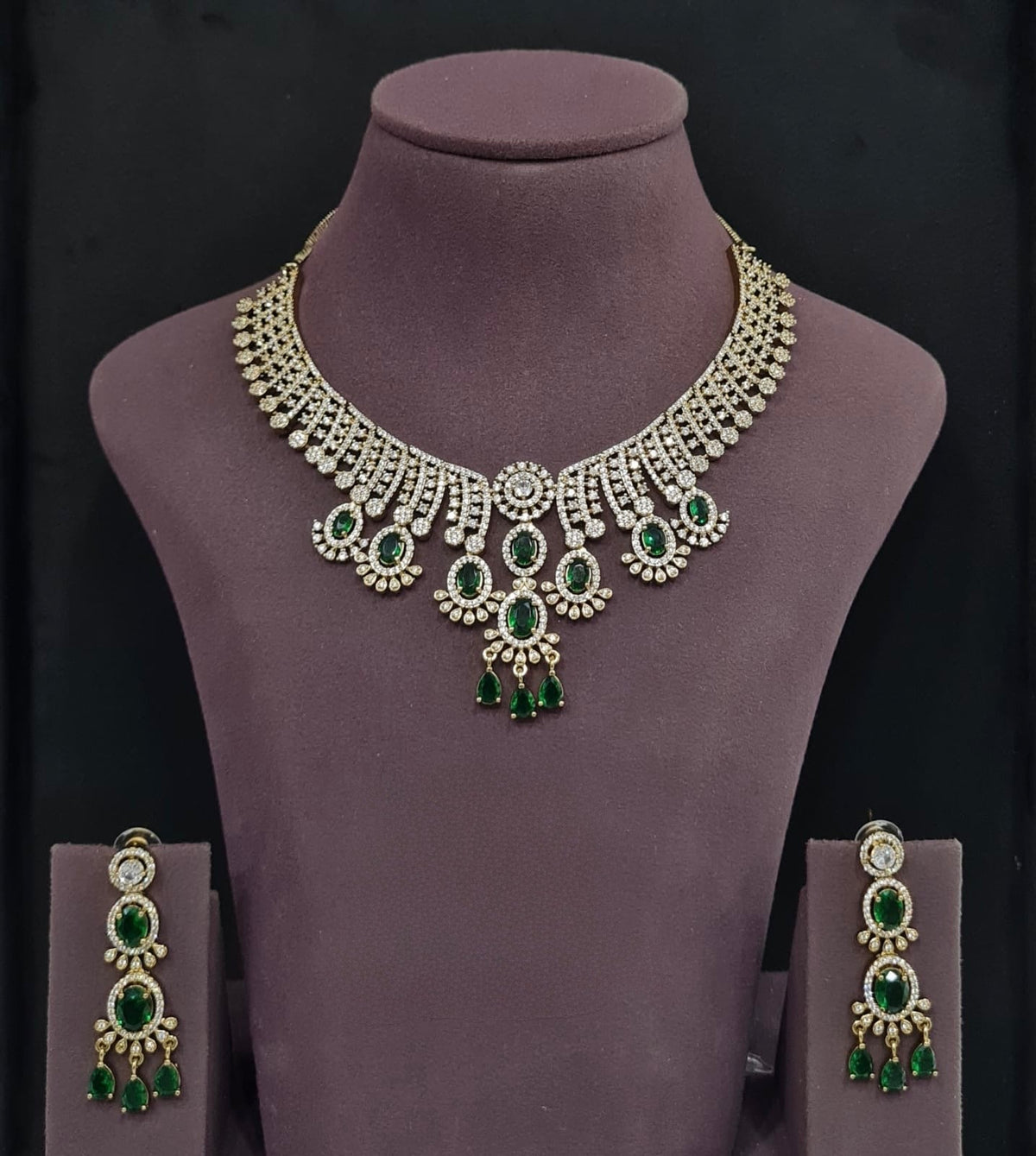 Cz Necklace 11109 - KRISHNA'S SWETA JEWELLERY
