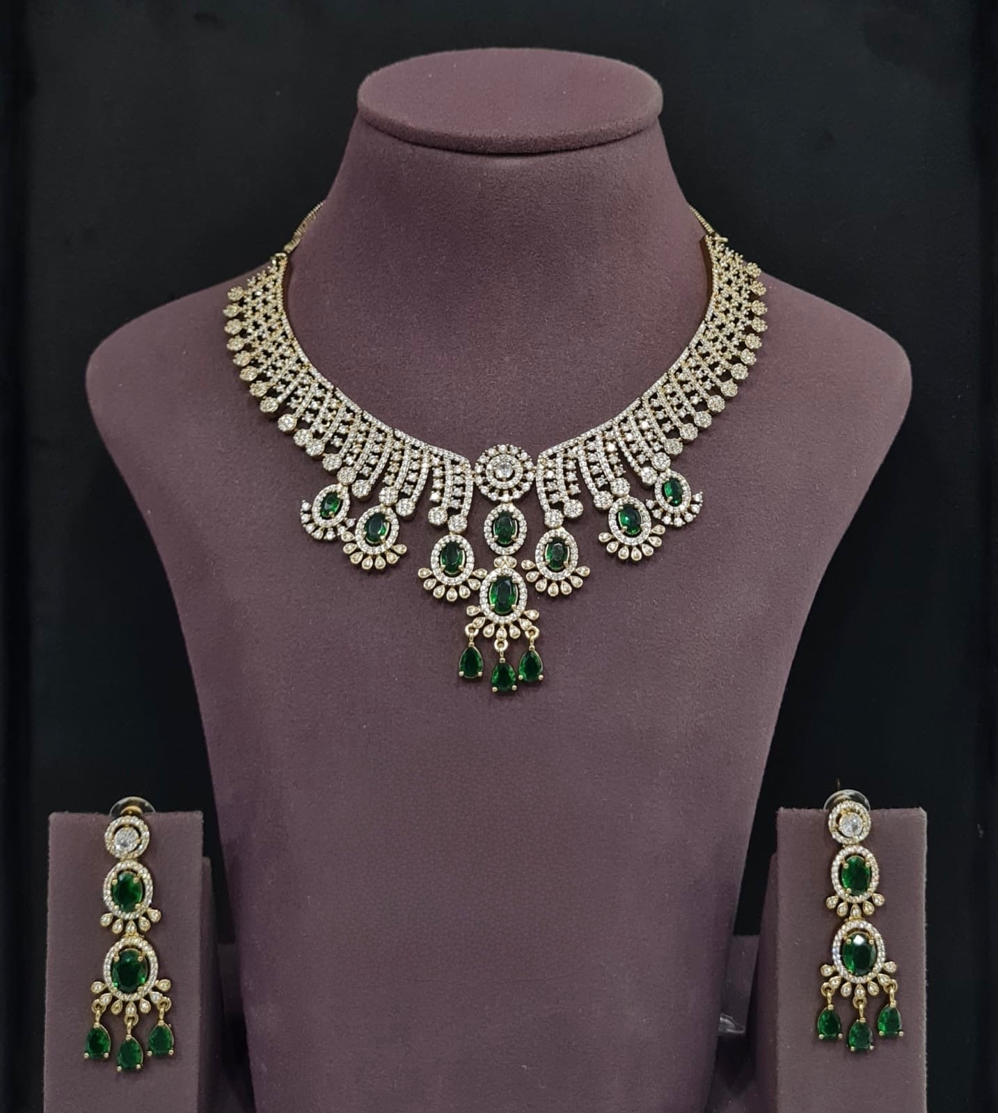Cz Necklace 11109 - KRISHNA'S SWETA JEWELLERY