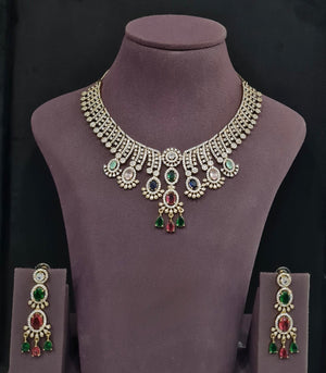 Cz Necklace 11109 - KRISHNA'S SWETA JEWELLERY