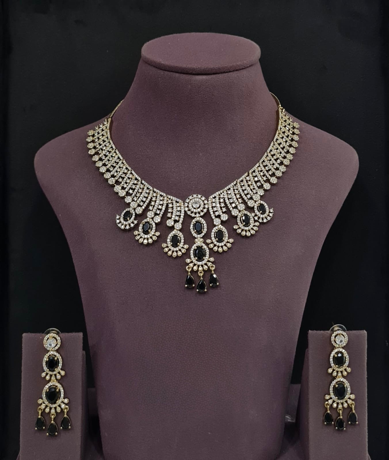 Cz Necklace 11109 - KRISHNA'S SWETA JEWELLERY